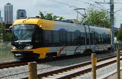 Hiawatha Line light rail near Cedar/Riverside station.