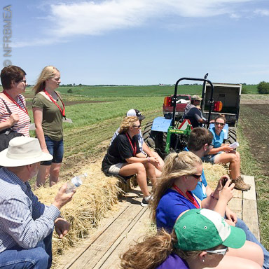 Allendan Seed Company farm tour on hay wagon