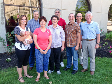 2017-18 NFRBMEA Board: Tina (and Rory) LeBrun, David Gillman,  Deb Pike, Lori Tonak, Myron Oftedahl, Brad Sirianni, Bruce Fowler and Barry Kurtz.